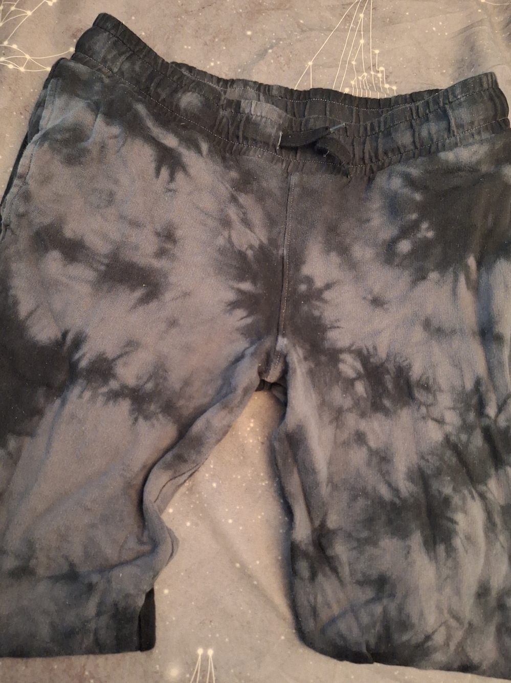 Boys Tie-Dye Drawstring Shorts - Black/Grey